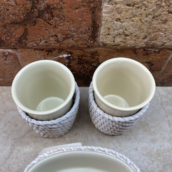 LaMont Bath Rattan Cayman Accessories Soap Dish Tissue Cover Tumbler Wicker - Picture 5 of 12